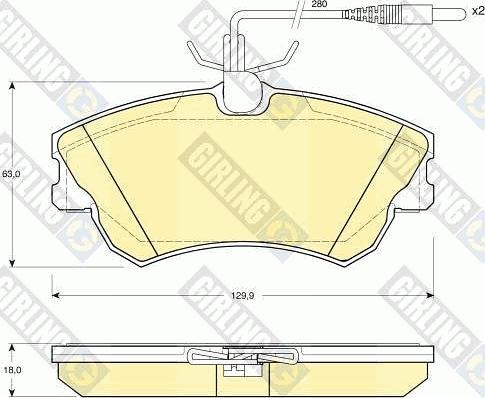 Girling 6112701 - Bremžu uzliku kompl., Disku bremzes adetalas.lv