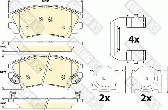 Girling 6117839 - Bremžu uzliku kompl., Disku bremzes adetalas.lv