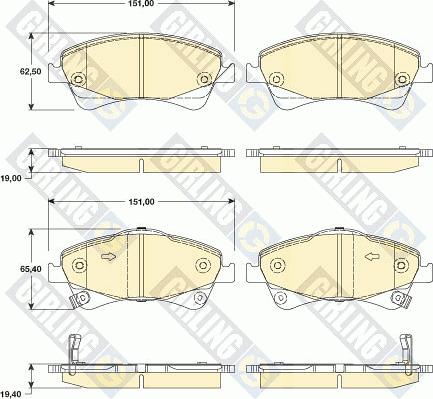 Girling 6134794 - Bremžu uzliku kompl., Disku bremzes adetalas.lv