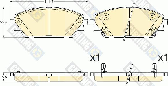 Girling 6135926 - Bremžu uzliku kompl., Disku bremzes adetalas.lv