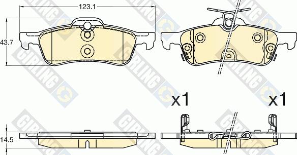 Girling 6135882 - Bremžu uzliku kompl., Disku bremzes adetalas.lv