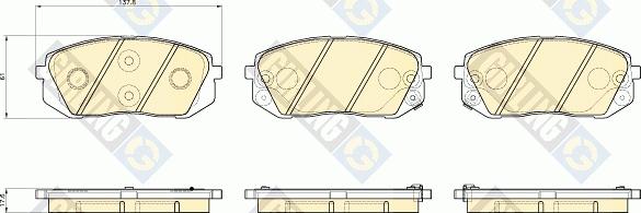 Girling 6135309 - Bremžu uzliku kompl., Disku bremzes adetalas.lv