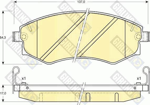 Girling 6131699 - Bremžu uzliku kompl., Disku bremzes adetalas.lv