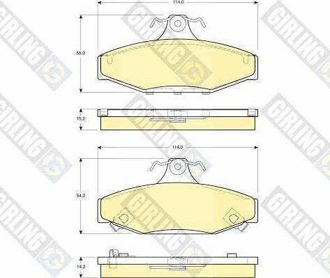 Girling 6131351 - Bremžu uzliku kompl., Disku bremzes adetalas.lv