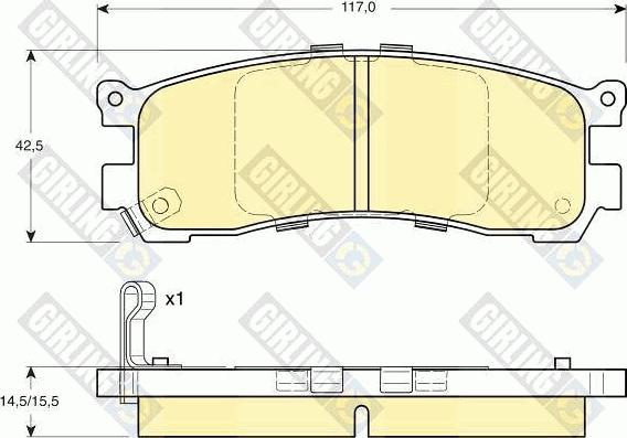 Girling 6131799 - Bremžu uzliku kompl., Disku bremzes adetalas.lv