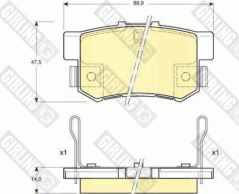 Girling 6131759 - Bremžu uzliku kompl., Disku bremzes adetalas.lv