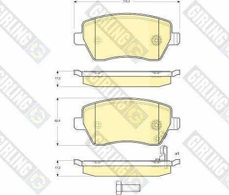 Girling 6133961 - Bremžu uzliku kompl., Disku bremzes adetalas.lv