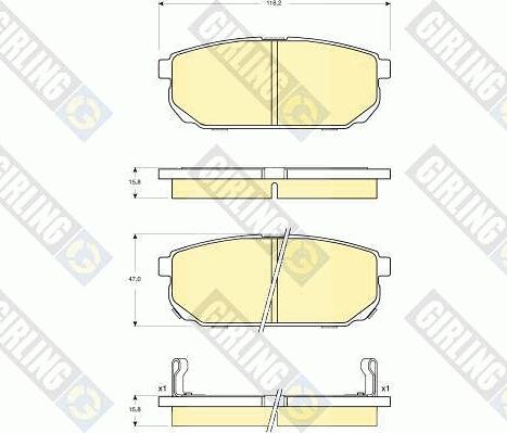 Girling 6133449 - Bremžu uzliku kompl., Disku bremzes adetalas.lv