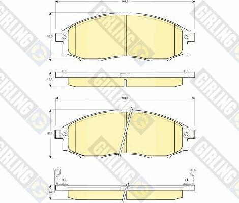 Girling 6133409 - Bremžu uzliku kompl., Disku bremzes adetalas.lv