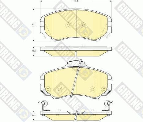 Girling 6133529 - Bremžu uzliku kompl., Disku bremzes adetalas.lv