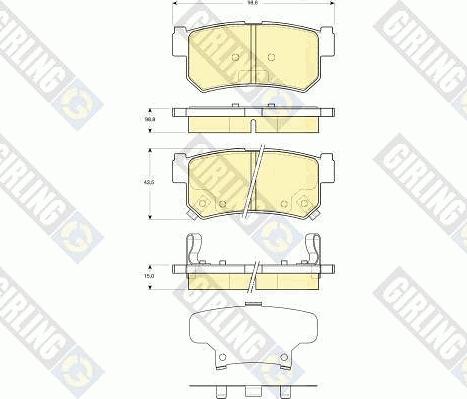 Girling 6133669 - Bremžu uzliku kompl., Disku bremzes adetalas.lv