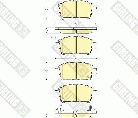 Girling 6133179 - Bremžu uzliku kompl., Disku bremzes adetalas.lv