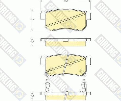 Girling 6133829 - Bremžu uzliku kompl., Disku bremzes adetalas.lv