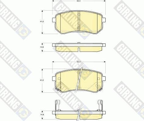 Girling 6133709 - Bremžu uzliku kompl., Disku bremzes adetalas.lv