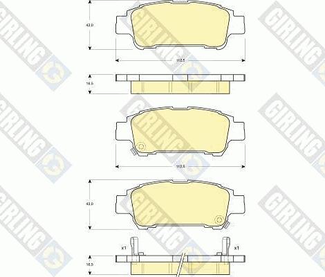 Girling 6132499 - Bremžu uzliku kompl., Disku bremzes adetalas.lv