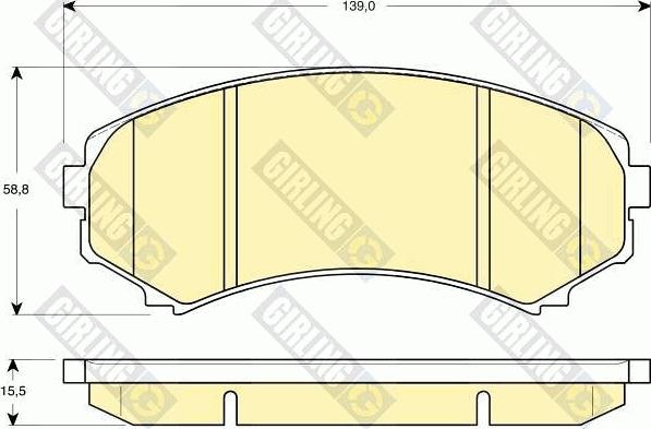 Girling 6132469 - Bremžu uzliku kompl., Disku bremzes adetalas.lv