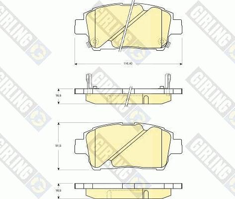 Girling 6132429 - Bremžu uzliku kompl., Disku bremzes adetalas.lv