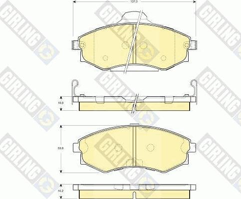 Girling 6132599 - Bremžu uzliku kompl., Disku bremzes adetalas.lv