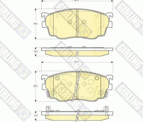 Girling 6132539 - Bremžu uzliku kompl., Disku bremzes adetalas.lv