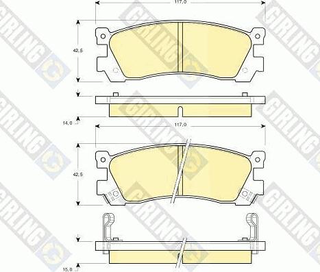 Girling 6132649 - Bremžu uzliku kompl., Disku bremzes adetalas.lv