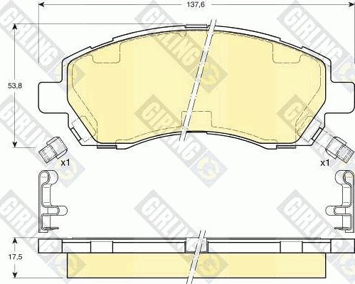 Girling 6132059 - Bremžu uzliku kompl., Disku bremzes adetalas.lv