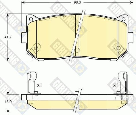 Girling 6132039 - Bremžu uzliku kompl., Disku bremzes adetalas.lv