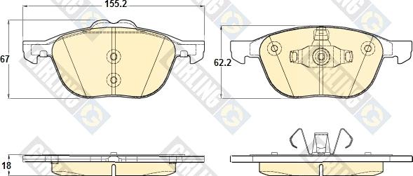 Girling 6120432 - Bremžu uzliku kompl., Disku bremzes adetalas.lv