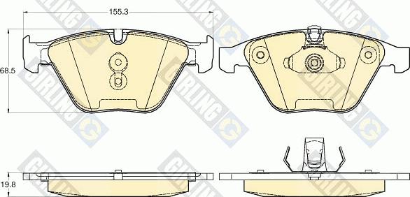 Girling 6120212 - Bremžu uzliku kompl., Disku bremzes adetalas.lv