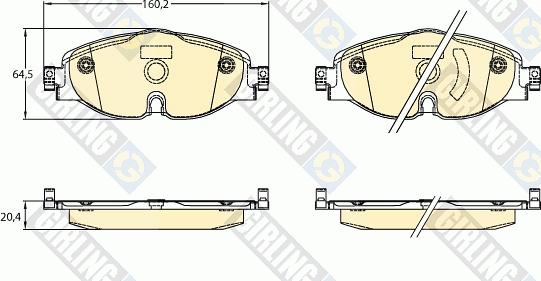 Girling 6121431 - Bremžu uzliku kompl., Disku bremzes adetalas.lv