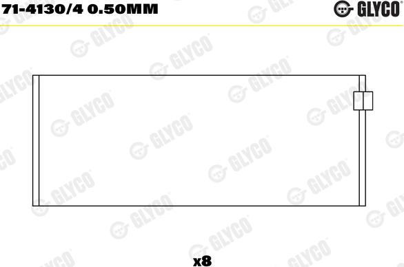 Glyco 71-4130/4 0.50mm - Klaņa gultnis adetalas.lv