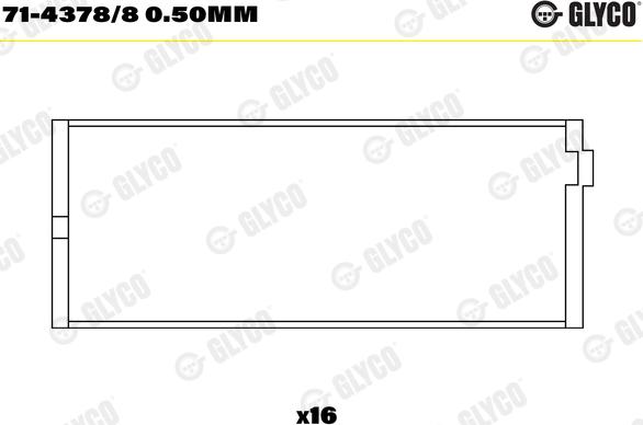 Glyco 71-4378/8 0.50mm - Klaņa gultnis adetalas.lv