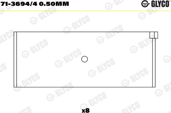 Glyco 71-3694/4 0.50mm - Klaņa gultnis adetalas.lv