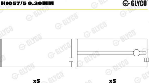 Glyco H1057/5 0.30mm - Kloķvārpstas gultnis adetalas.lv