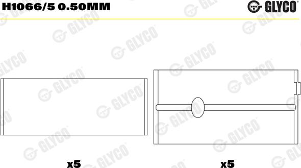 Glyco H1066/5 0.50mm - Kloķvārpstas gultnis adetalas.lv