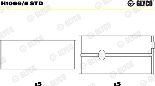 Glyco H1066/5 STD - Kloķvārpstas gultnis adetalas.lv