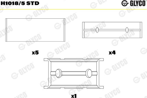 Glyco H1018/5 STD - Kloķvārpstas gultnis adetalas.lv