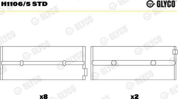 Glyco H1106/5 STD - Kloķvārpstas gultnis adetalas.lv