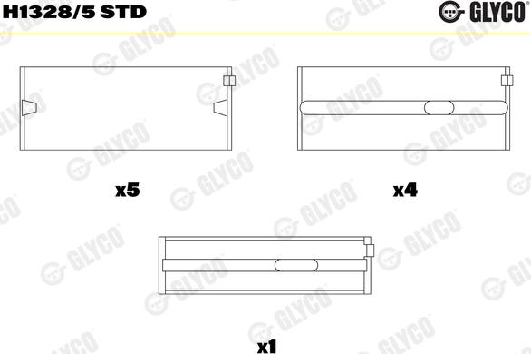 Glyco H1328/5 STD - Kloķvārpstas gultnis adetalas.lv