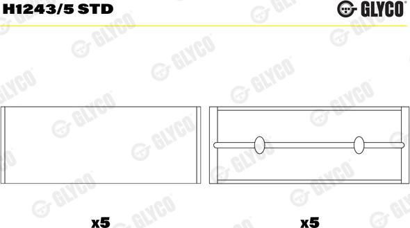 Glyco H1243/5 STD - Kloķvārpstas gultnis adetalas.lv