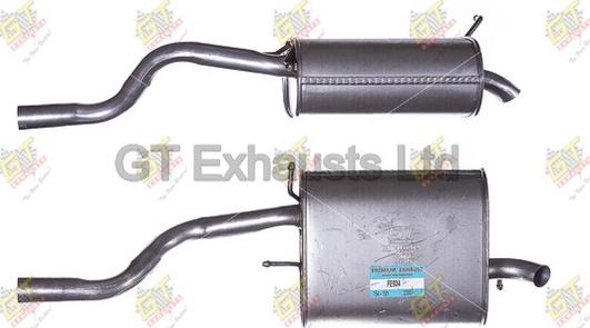 GT Exhausts GFE934 - Izplūdes gāzu trokšņa slāpētājs (pēdējais) adetalas.lv