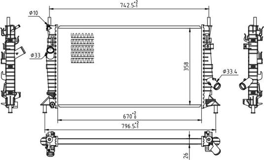 Hart 606 831 - Radiators, Motora dzesēšanas sistēma adetalas.lv