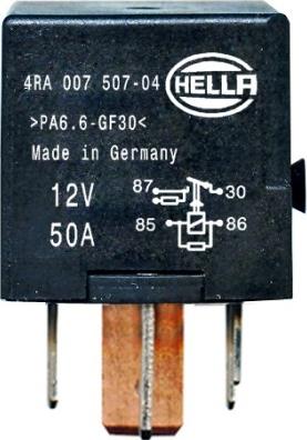 HELLA 4RA 007 507-041 - Relejs, Darba strāva adetalas.lv