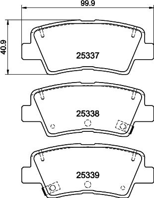 HELLA 8DB 355 044-731 - Bremžu uzliku kompl., Disku bremzes adetalas.lv