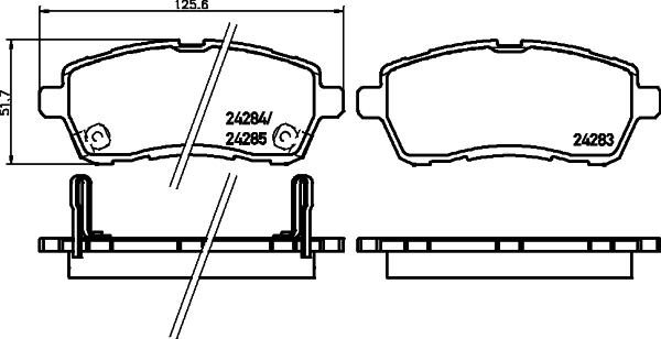 HELLA 8DB 355 045-451 - Bremžu uzliku kompl., Disku bremzes adetalas.lv