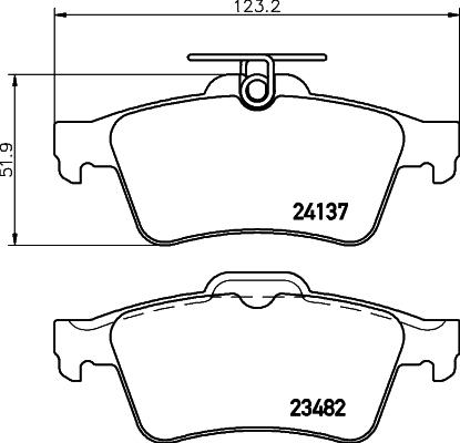 HELLA 8DB 355 045-411 - Bremžu uzliku kompl., Disku bremzes adetalas.lv