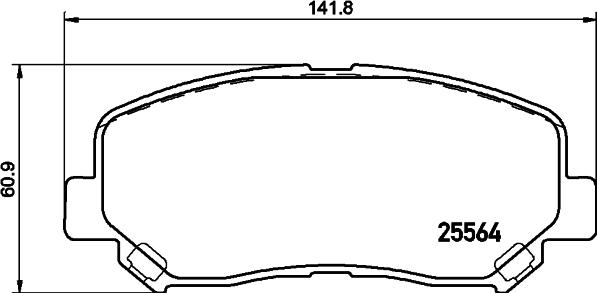 HELLA 8DB 355 045-541 - Bremžu uzliku kompl., Disku bremzes adetalas.lv