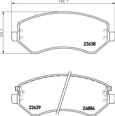 HELLA 8DB 355 045-651 - Bremžu uzliku kompl., Disku bremzes adetalas.lv