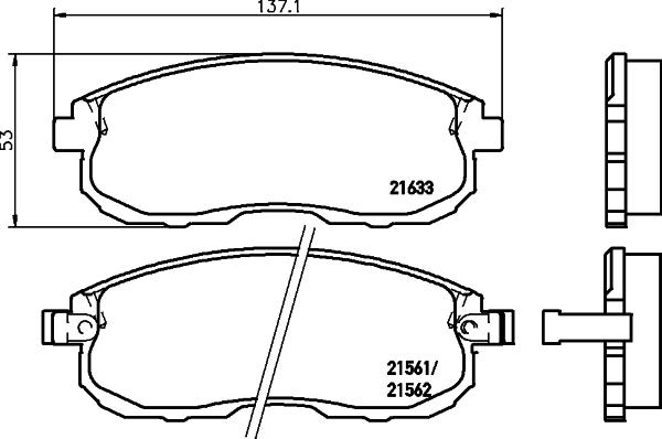 HELLA 8DB 355 045-081 - Bremžu uzliku kompl., Disku bremzes adetalas.lv