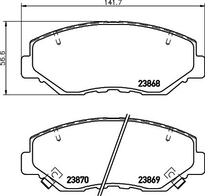 HELLA 8DB 355 045-171 - Bremžu uzliku kompl., Disku bremzes adetalas.lv