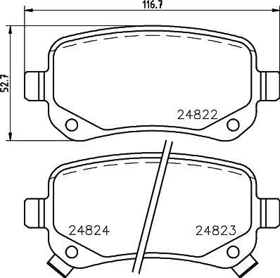 HELLA 8DB 355 045-301 - Bremžu uzliku kompl., Disku bremzes adetalas.lv